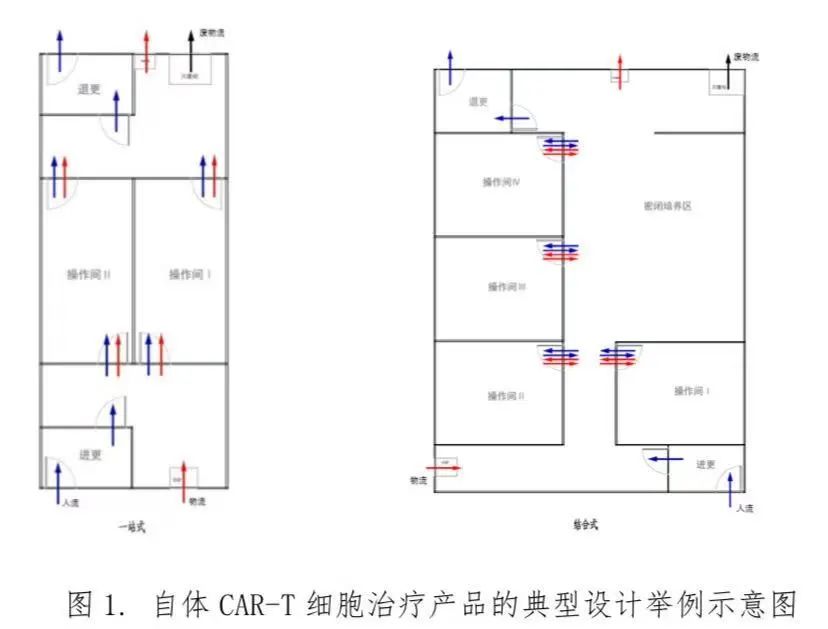 圖1.自體CAR-T細胞治療產(chǎn)品的典型設計舉例示意圖